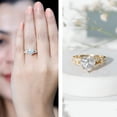thumbnail image 3 of Rosec Jewels Certified Lab Grown Diamond Heart Engagement Ring 2 Carat - Split Shank Ring - EF-VS Grade, 18K Yellow Gold, US 7.50, 3 of 9
