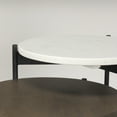 thumbnail image 6 of Mercana Larkin Marble & Dark Brown Wood Tabletop Nesting End/Side Table in White, 6 of 7