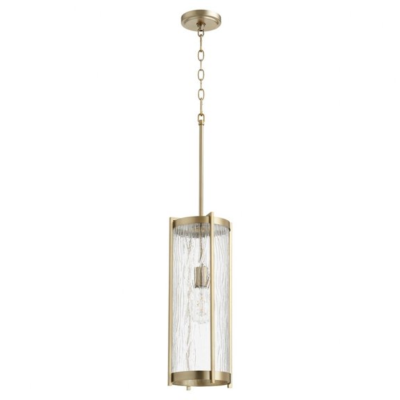 1 Light Pendant In Transitional Style 6.5 Inches Wide By 19.5 Inches High-Aged Brass Finish -Traditional Installation Quorum Lighting 810-80