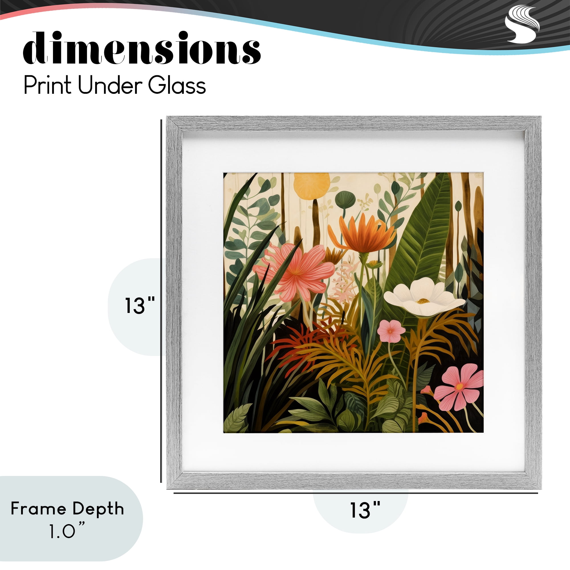 Stupell Industries Botanical Embrace in the Jungle Gray Framed Print Under Glass, design by Lazar Studio