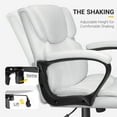 thumbnail image 7 of Homall Mid Back Executive Office Chair Swivel Computer Task Chair with Armrests, Ergonomic Leather-Padded Desk Chair with Lumbar Support, White, 7 of 7
