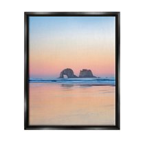 Stupell Industries Distant Ocean Cliffs Sunrise Coastal Photography Black Floater Framed Art Print Wall Art