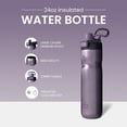 thumbnail image 2 of BOTTLE BOTTLE Insulated Water Bottle 24 oz with Handle and Flip Tops Lids Stainless Steel Water Bottle Push Button Lid Leak proof Portable for Running Travel Sports Hiking purple, 2 of 7