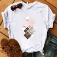 thumbnail image 6 of Fesfesfes White Shirts for Women's Fashion Geometric Graphic Print T-Shirts Female Round Neck Loose T-shirt 10(XL), 6 of 9