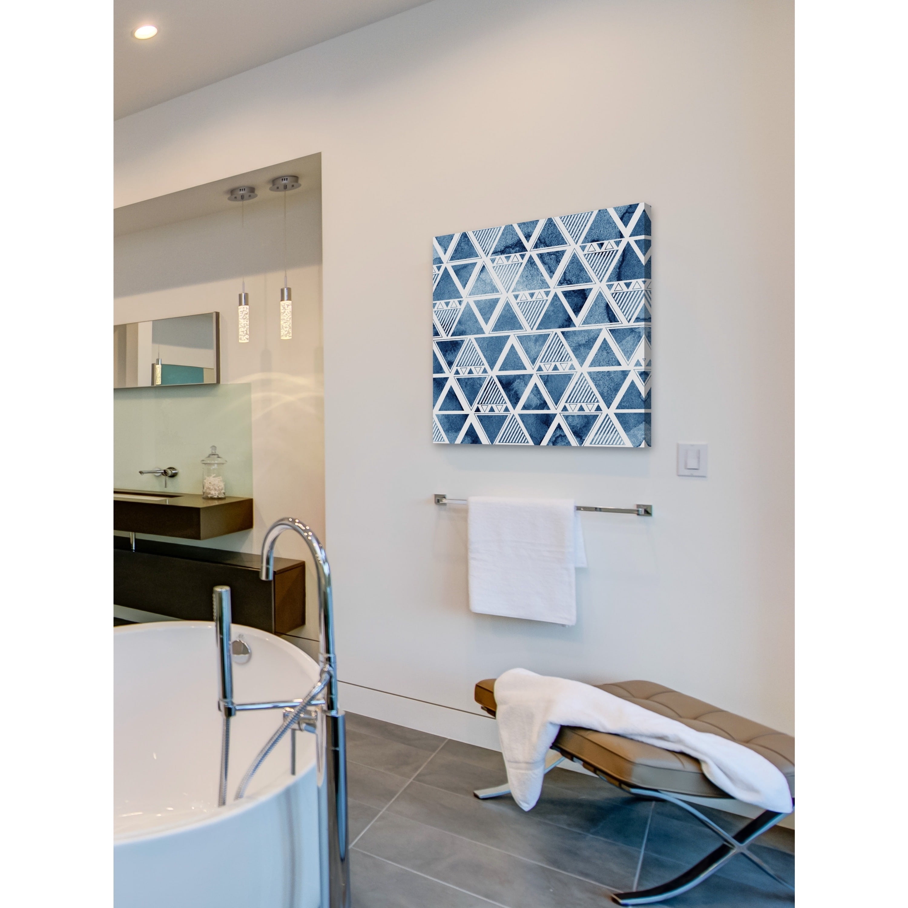 "Triangle Reflections" Painting Print on Wrapped Canvas