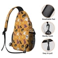 thumbnail image 3 of Sling Backpack,Halloween Icons Pattern Sling Bag with Water Bottle Holder,Waterproof Sling Bag for Men/Women with Headphone Jack for Hiking,Travel, 3 of 6