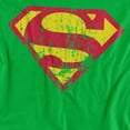 thumbnail image 2 of Superman Classic Logo Distressed Women's T Shirt, Kelly Green, 2X-Large, 2 of 6