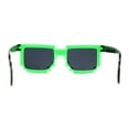 thumbnail image 3 of Boys Kid Size 8-bit Pixel Horn Rim Gamer Plastic Sunglasses Green Black, 3 of 4