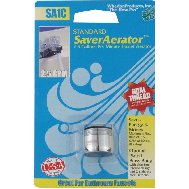 Faucet Aerator, DualThread, Chromeplated Brass