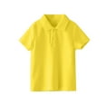 thumbnail image 2 of Loopsun Toddler Tshirts, Boys Girls Summer Casual Solid Short Sleeve Round Neck Shirt Top Yellow,3-4 Years, 2 of 4
