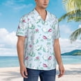 thumbnail image 5 of Xecao Rabbit And Butterfly print Hawaiian shirt - a stylish short-sleeve button-down for men, perfect for casual beach and tropical outings., 5 of 9