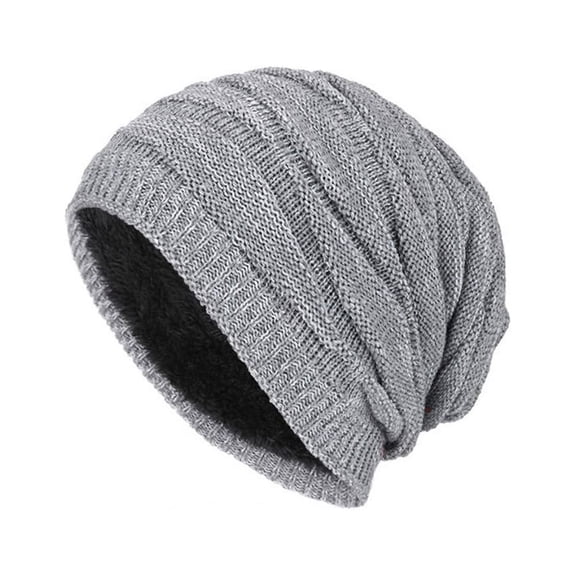 Tanhomme Satin Lined Knit Hat Acrylic Winter Hats Silk Soft Slouchy Warm Hat Men Winter Outdoor Wool Knit Warm Hat Thick Soft Ski Caps