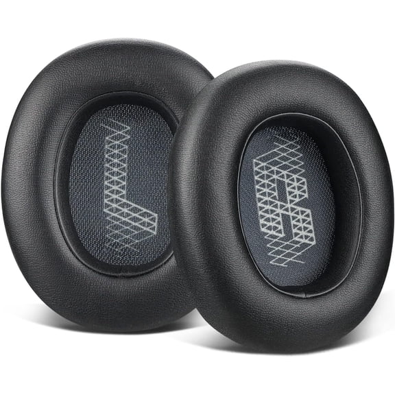 SOULWIT Replacement Ear Pads for JBL E65BTNC/Live 650BTNC/Live 770NC/Live 660NC/Duet NC Headphones, Earpads Cushions with Softer Leather, Noise Isolation Foam - Black
