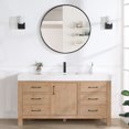 thumbnail image 3 of Leon 60" Bathroom Vanity in Fir Wood Brown with Composite top in Lightning White, 3 of 16