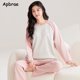 thumbnail image 5 of Pijamas de algodón para mujer, Otoño Invierno, mangas largas, pantalones largos, cárdigan con cuello redondo, ropa de dormir Kawaii para mujer, ropa de descanso, 5 of 5