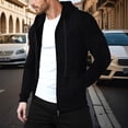 thumbnail image 2 of sususu Mens Plain Hoodies Cotton Sport Fitness Casual Hooded Cardigan Knit Jacket Sweatshirt For Active,Black,XL, 2 of 6