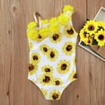 thumbnail image 3 of FRSASU Kids Clothing Toddler Kids Flower Bikini Swimwear Swimsuit Bathing Suit Beachwear Yellow 110(110), 3 of 9