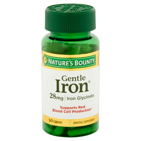 (2 Pack) Nature's Bounty Gentle Iron Capsules, 28 Mg, 90 (Best Iron Supplement For Low Ferritin)