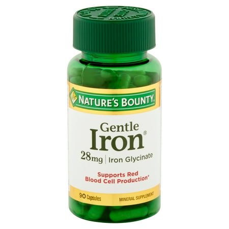 (2 Pack) Nature's Bounty Gentle Iron Capsules, 28 Mg, 90