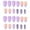Purple, variant on 24 Removable Reusable Nail Patch Light Purple Glitter French Style with Jelly Glue for Elegant Manicure