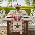 thumbnail image 4 of Table Runners 72 Inches Long Dress Scarves, Western Texas Star Retro Farmhouse Kitchen Table Runner, Coffee Tablerunners, Rustic Vintage Farm Red Beige Plaid 14x72 Inch, 4 of 9