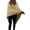 thumbnail image 6 of Styles I Love Women Ultra Soft Knit Poncho Sweater Pullover Cardigan Lightweight Wrap Topper for All Season (Camel), 6 of 7