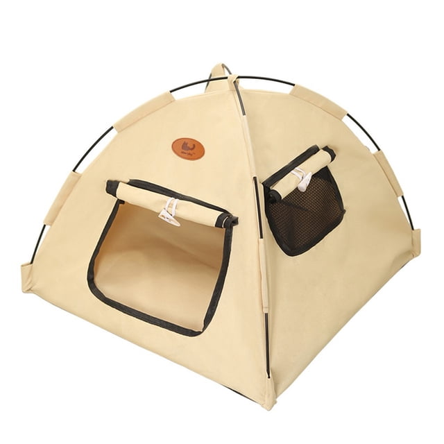 Pet Tent Foldable Camping Outdoor Breathable Pet House with Curtains and Windows
