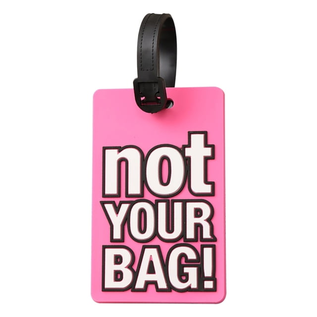 Fwttom English Letters Pvc Soft Rubber Luggage Tag Fashionable Tag Backpack Bag Tag