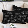 thumbnail image 2 of Black Dandelion Throw Pillow Covers, Spring Modern Minimalist Country Flower Soft Breathable Pillow Cases with Invisible Zipper, Queen Size Pillowcases for Couch Bed Sofa Chair 20x30 Inches, 2 of 9