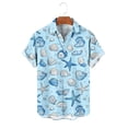 thumbnail image 7 of Bxsruta Men'S Casual Short Sleeve Button-Down Shirt with Turndown Collar and All-Over Print, Soft Breathable Polyester for Summer Outdoor Daily Wear, 3XL, 7 of 7