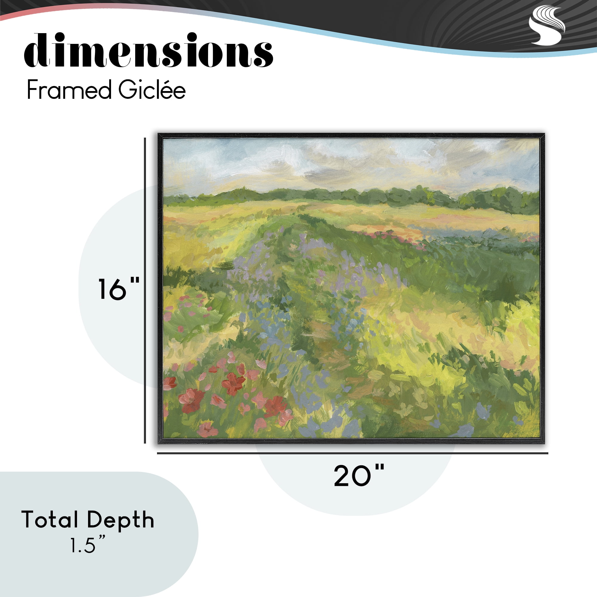 Stupell Industries Windswept Flower Meadow Black Framed Giclee Art, design by Victoria Barnes
