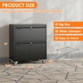 thumbnail image 2 of Gangmei 2 Drawer Lateral File Cabinet with Wheels,Metal Filing Cabinet with Lock,Wide File Cabinet for Home Office School Hanging Files Letter/Legal/F4/A4 Size,Assembly Required (Black), 2 of 5