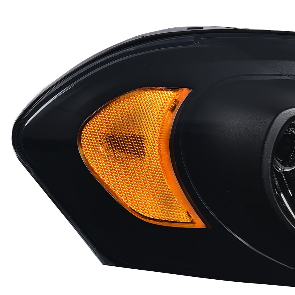PIT66 1Pair Signal Headlights Housing Amber Corner Headlamps Black Fit For Chevy Impala 2006-16
