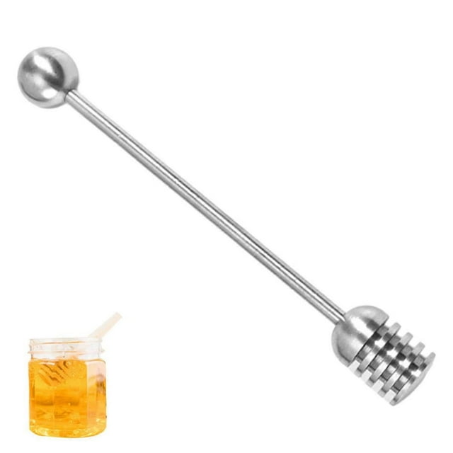 Honey and Syrup Dipper Stick Server Honey Spoon Stainless Steel Wand for Honey Pot Jar Containers-6.3 Inch