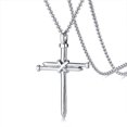 thumbnail image 1 of Nail Cross Pendant for Men Stainless Steel Necklaces Punk Christian Prayer, 1 of 5