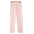 thumbnail image 4 of QNANSPI Women's Pajama Pants, Summer Sleep Pants for Women, Women Print Knit Soft Lightweight Sleep Pants Elastic Waist Breathable Casual Bottoms for Home, 4 of 5