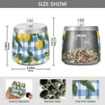 thumbnail image 2 of Yayeee Ashtray with Lid for Cigarette Smokeless Stainless Steel Home Ash Holder, Light Blue Plaid, 2 of 7