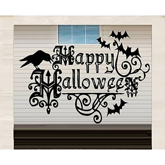 HAPPY HALLOWEEN with BATS,: Halloween Decal  LRG 20" x 28"