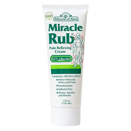 Rub 2 Ounce Cream - Miracle Rub Pain Relieving Cream 4 ounce tube with 42% UltraAloe