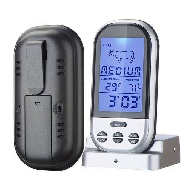 Jinsinto Wireless Meat Thermometer - Digital Cooking Thermometer with Stainless Steel Probe - with 20-30M Long Range,