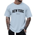 thumbnail image 1 of BOBOGOJP T-Shirts à Col Rond pour Hommes Coupe Régulière Manches Courtes (Bleu,m), 1 of 4