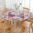 thumbnail image 3 of Pioneer Flower Floral Print Pattern Round Fitted Tablecloth with Elastic Edge,Dining Table Cover Waterproof,Outdoor Round Tablecloth for Camping,Dining,Indoor and Outdoor, 3 of 7