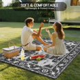 thumbnail image 4 of Black Grey Outdoor Rug 5x7 Ft - Reversible Patio Rug Outdoor Camping Rugs, Boho Vintage Print Distressed Brick Patterns Indoor Outdoor Area Rugs, Non-Slip Outdoor Carpet Runner for Deck/Porch, 4 of 8