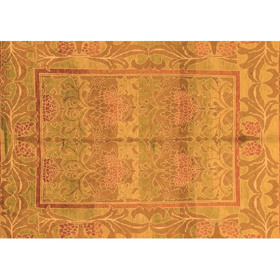 Ahgly Company Indoor Rectangle Oriental Orange Traditional Area Rugs, 6' x 9'