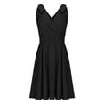 thumbnail image 6 of Alkepwun Women Corset Mini Dress Sleeveless Backless Bow Tie Strap Party Dress Dresses V Neck Sexy A-line Mini Party Club Dress, 6 of 8