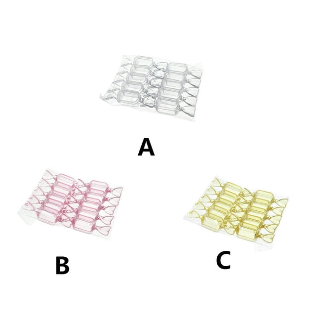 10 Pieces PS Candy Box Smooth Sealed Odorless Replacement Wedding Sweet Sugar Chocolate Case Container Wrapping Transparent Yellow
