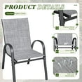 thumbnail image 3 of REKHH Patio Chairs Teslin Stackable Outdoor Chairs Dining Chairs Set of 4 for Lawn Balcony Porch Outside ,Grey, 3 of 5