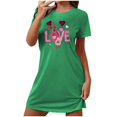 thumbnail image 3 of Sakmal Valentines Moomoo Nightgownss for Women Short Sleeve Love Plus Size Sleep Dress Heart Print Short Ladies Nightgown S, 3 of 4
