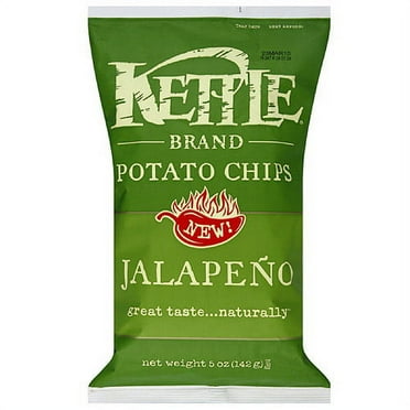 Kettle Brand Hot Jalapeno Potato Chips, 5 oz (Pack of 15)
