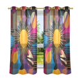 thumbnail image 6 of Yayeee Window Curtains Set of 2 for Living Room Light Filtering 63"x42", Futuristic Circles, 6 of 7